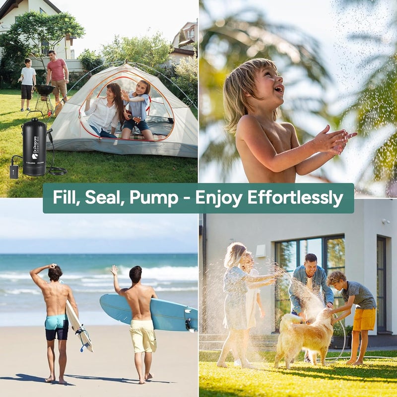 Dr. Prepare Portable Shower for Camping, 4/5 Gallons Camping Shower Bag, Portable Outdoor Shower with Pump for Hiking, Climbing, Pet Cleaning, Car Washing, Beach & Emergency - Image 3